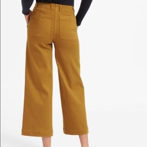 Everlane Wide Leg Crop Utility Pant in Mustard